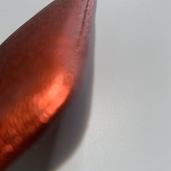 ❤️Coach Corner Zip Wristlet Crossgrain Leather Metallic Red - Picture 8 of 10